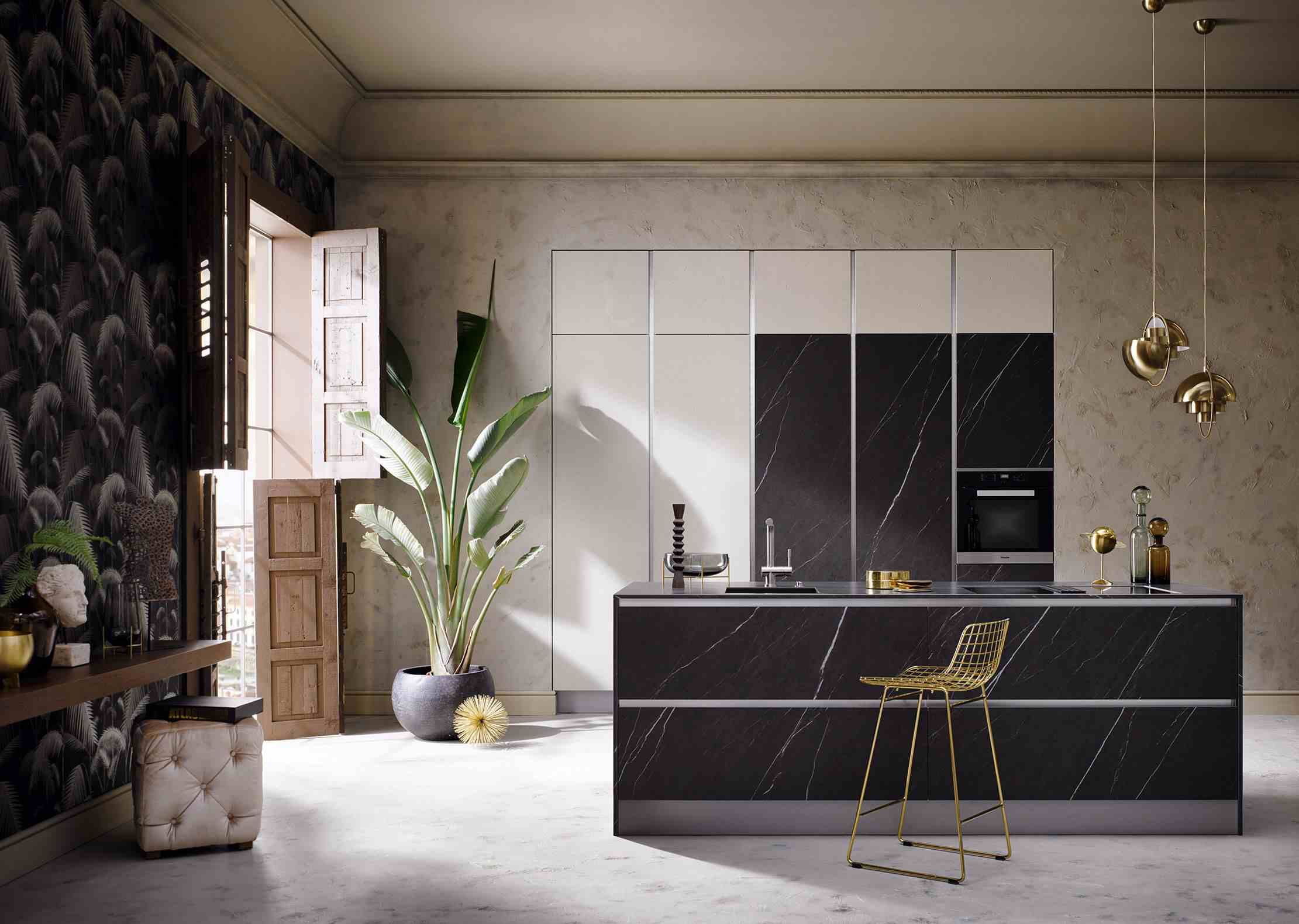 Moderne Küche mit stilvollem Design und Dekor